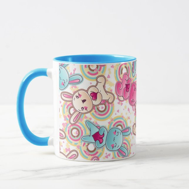 Tasse Motif d'enfant de Kawaii avec des griffonnages (Gauche)
