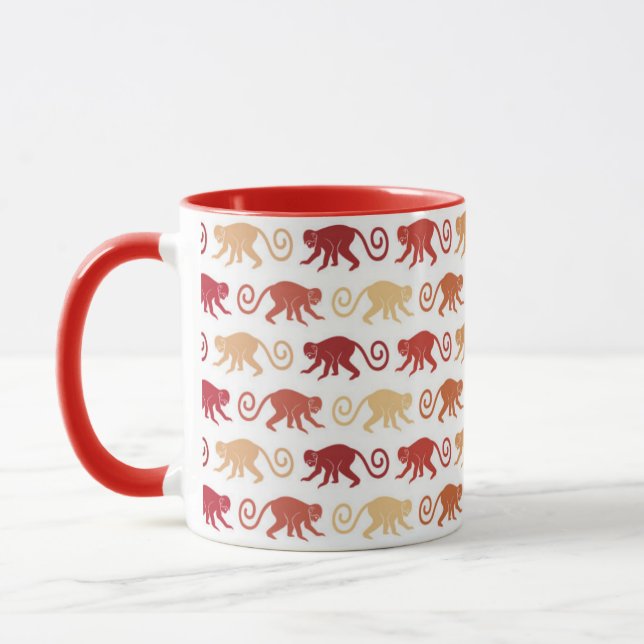 Tasse Motif des singes rouges (Gauche)