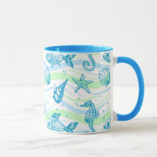 Tasse Motif d'esquisse marine