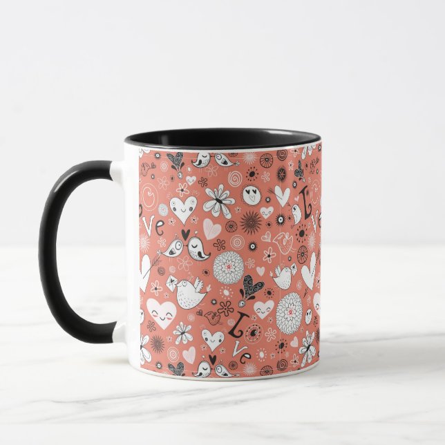 Tasse Motif d'inséparables (Gauche)