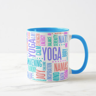 Tasse Motif élégant de yoga de nuage en pastel de mot