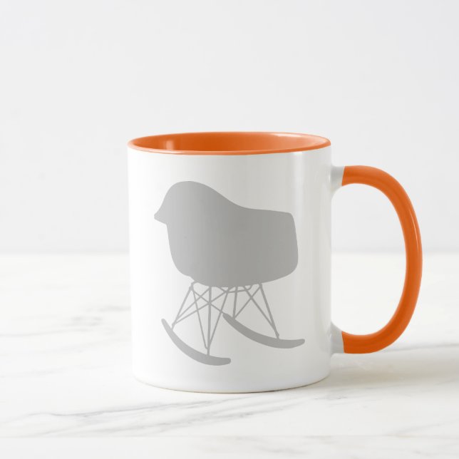 Tasse Motif gris du milieu du siècle Silhouette (Droite)