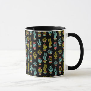 Tasse Motif grunge foncé de cactus