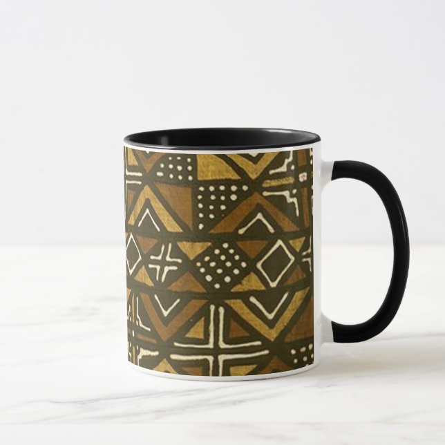 Tasse Motif kenyan #1 de tissu de boue (Droite)