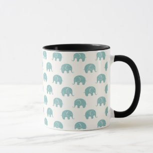 Tasse Motif mignon turquoise d'éléphant