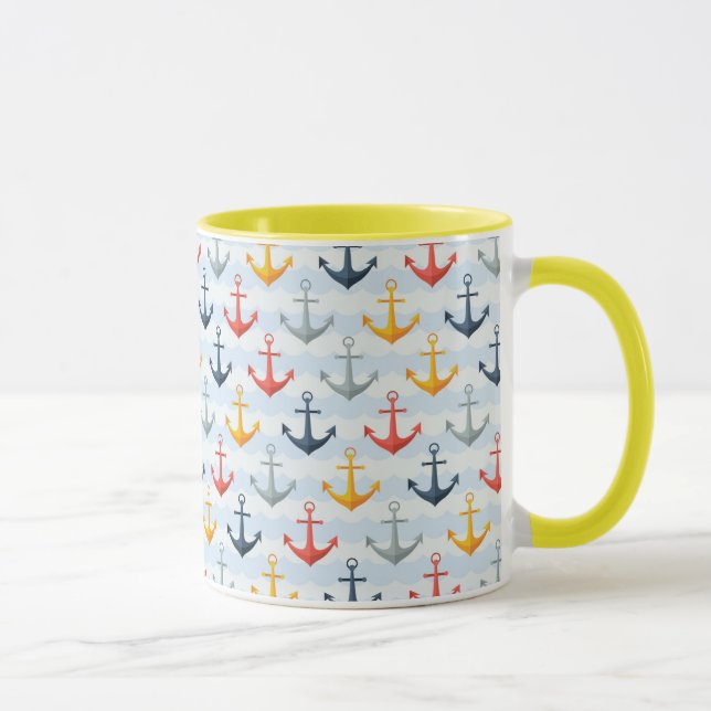 Tasse Motif nautique avec des Ancres (Droite)