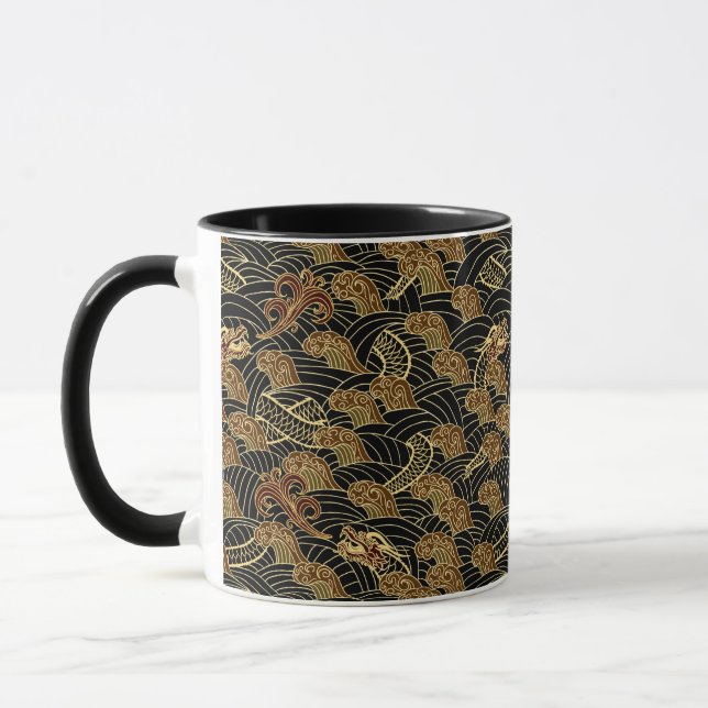 Tasse Motif oriental du dragon de mer (Gauche)