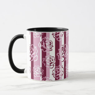 Tasse Motif rayé avec des roses