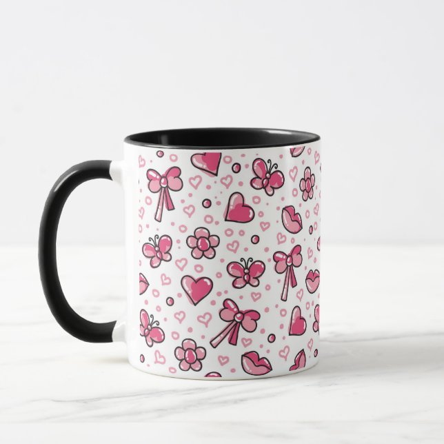Tasse motif romantique (Gauche)
