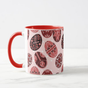 Tasse Motif rouge d'oeufs de pâques d'Ukrainien