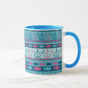 Tasse Motif Super Fun Fish And Sailboat