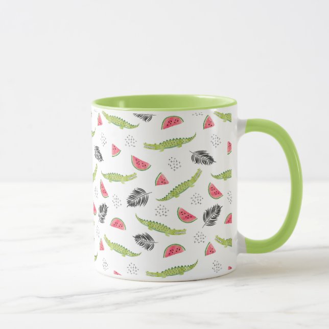 Tasse Motif tropical de pastèque et de crocodile (Droite)