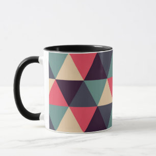 Tasse Motif turquoise et rose de triangle