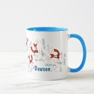 Tasse Motif Woodland de Fox moderne personnalisé