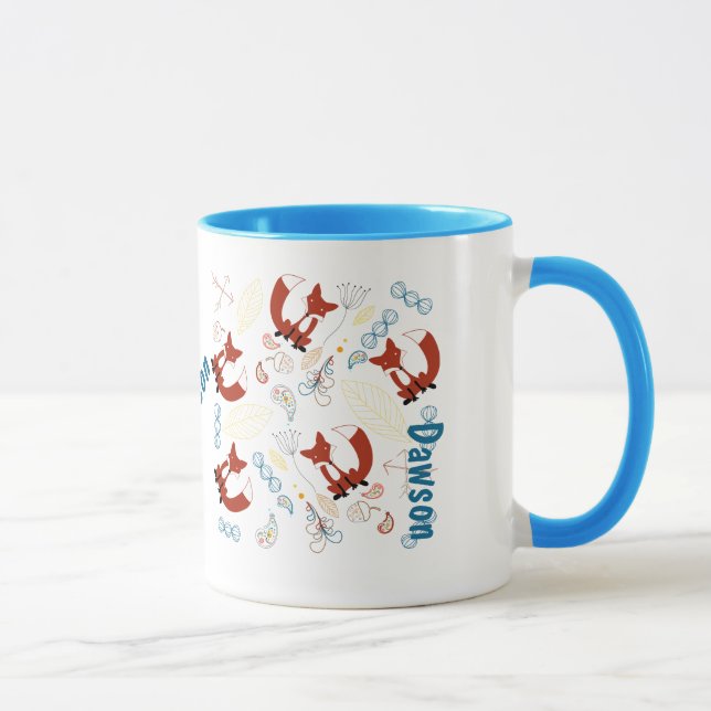 Tasse Motif Woodland de Fox moderne personnalisé (Droite)