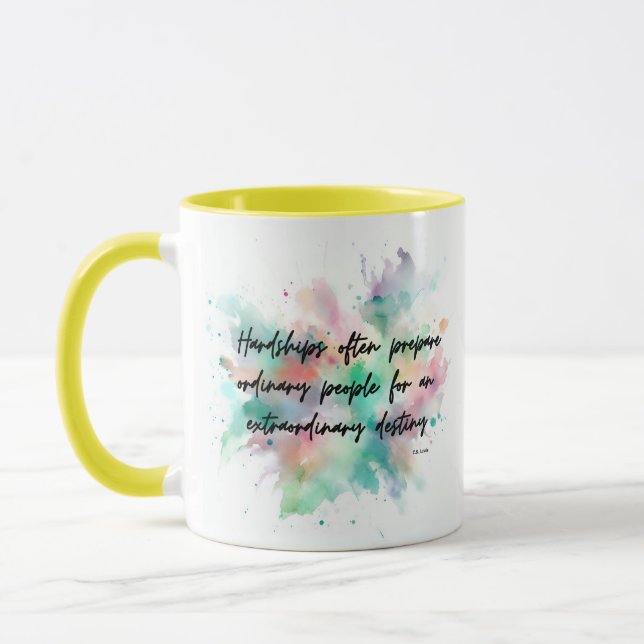 Tasse motivationnelle avec une citation de C.S. Le (Gauche)