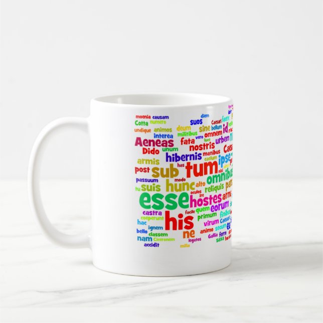 tasse : mots principaux du latin 200 d'AP (Gauche)
