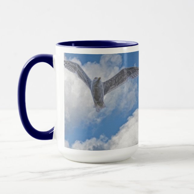 Tasse Mouette volante et nuages Faune Oiseaux cadeau (Gauche)