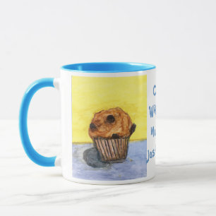 Tasse Muffin en céramique de confiture de chocolat peint