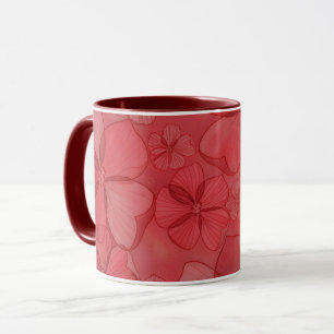 Tasse Mug Art Floral Fleurs Rouges