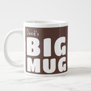 Tasse Mug Grande Taille Marron Chocolat Nom Personnalisé