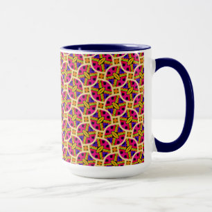Tasse MUG Jimette Design rosa gelb orange weiß
