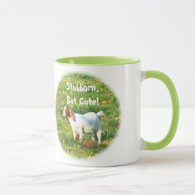 Tasse Mug"Stubborn But Cute" (Photo Chèvre) (Droite)