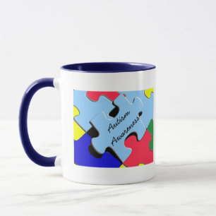 Tasse Mugue à cœur de puzzle de ruban de sensibilisation