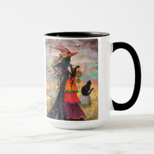 Tasse Mugue d'art fantastique de sorcière d'Halloween