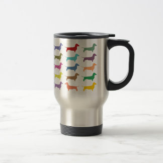 Tasse multicolore de voyage de confettis de teckel