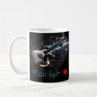 Tasse Music Lover schwarz Gitarre