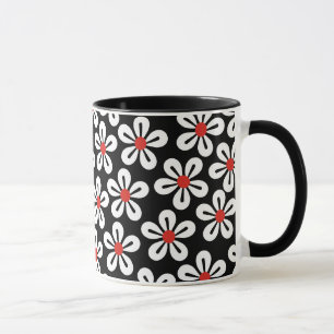 Tasse Musique à fleurs blanches