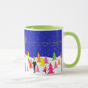 Tasse Musique de la ferme de Noël rétro