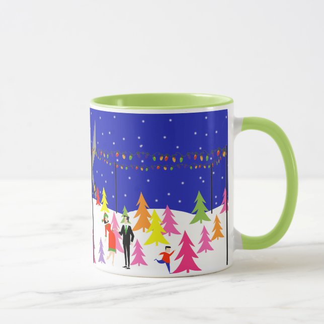 Tasse Musique de la ferme de Noël rétro (Droite)