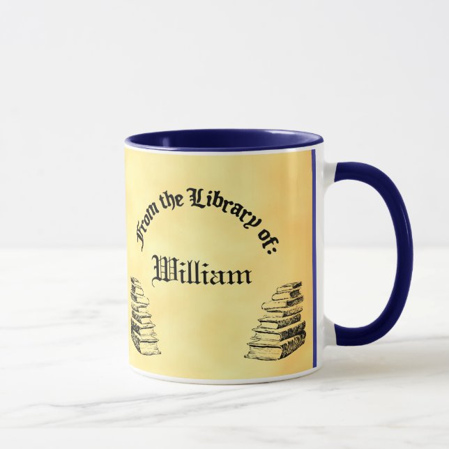 Tasse Musique de lecture personnalisée "Bibliothèque" (Droite)