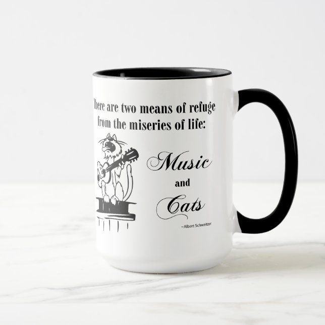 Tasse Musique et chats 2 - Citation de Schweitzer (Droite)