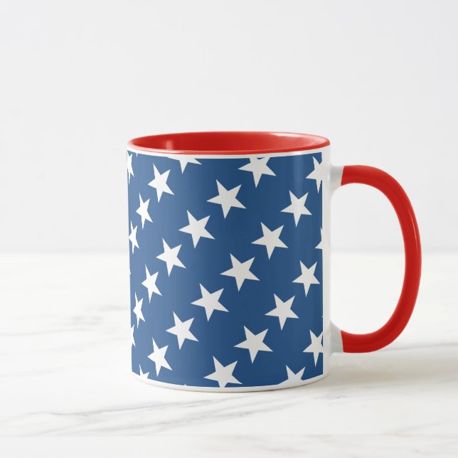 Tasse Musique rouge blanc et bleu étoile (Droite)