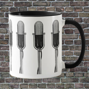 Tasse Musique vintage, Microphone rétro à l'ancienne