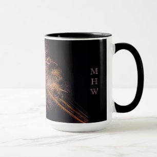 Tasse Musiques de monogramme personnalisées Fireworks