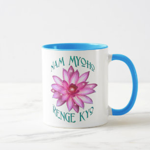 Tasse Nam Myoho Renge Kyo avec la conception de fleur de