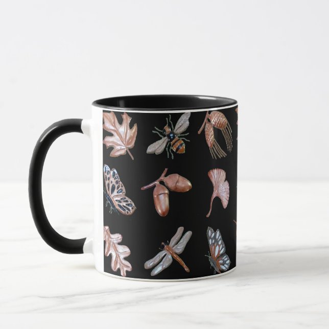 Tasse Naturdruck schwarz (Links)