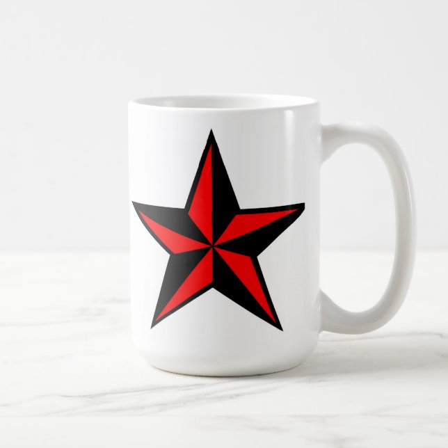 Tasse nautique rouge et noire d'étoile (Droite)