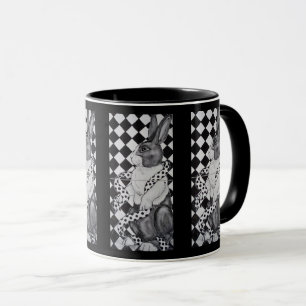 Tasse néerlandaise noire et blanche de dessin