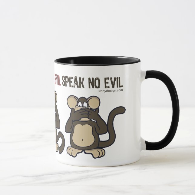 Tasse N'entendre aucun singe malin - Nouveau (Droite)