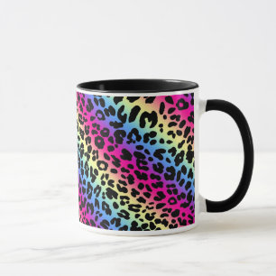 Tasse Neon Rainbow Leopard Motif Imprimer