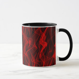 Tasse Neon Red Curvy Line Abstrait Motif
