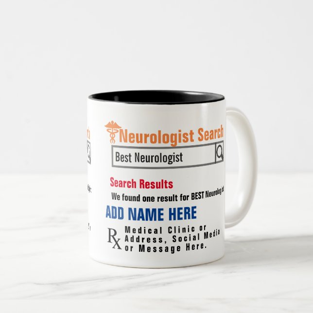 Tasse Neurologe sucht Geschenke (VorderseiteRechts)