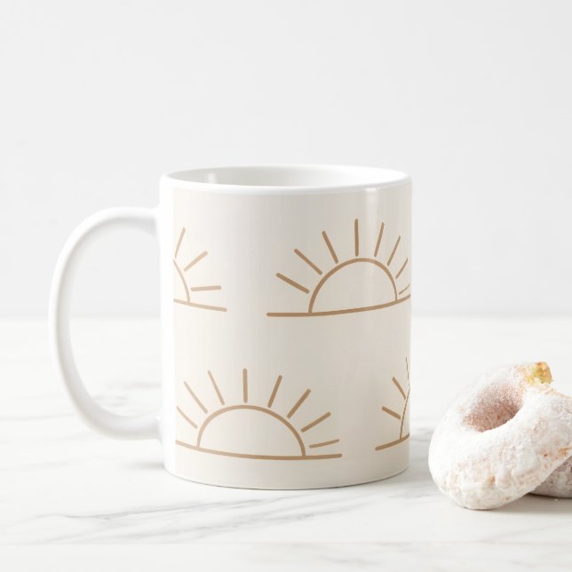 Tasse Neutre Soleil | Tasse à Café Beige (Avec donut)