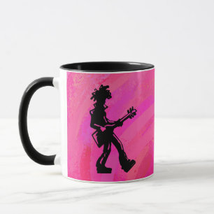 Tasse New York Boogie Nights Guitare Hot Pink