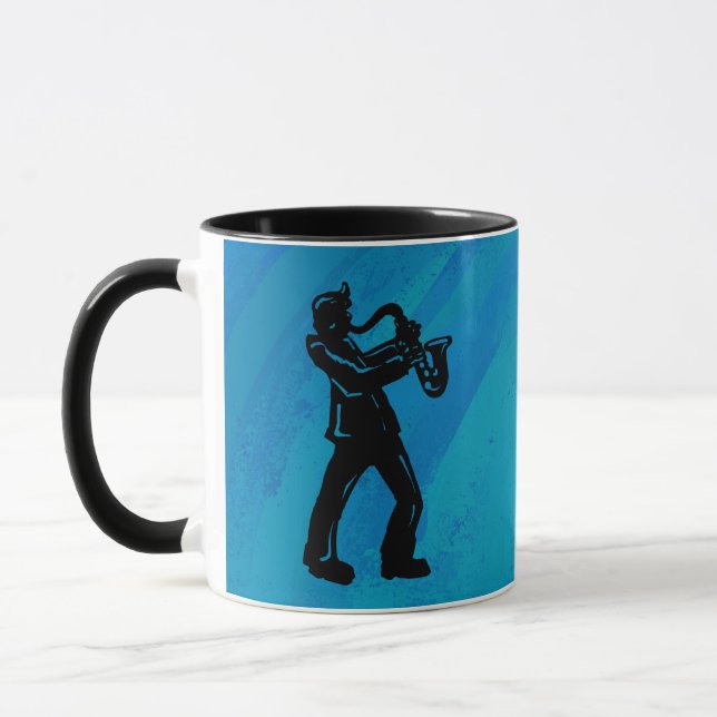 Tasse New York Boogie Nuits Saxophone Bleu (Gauche)